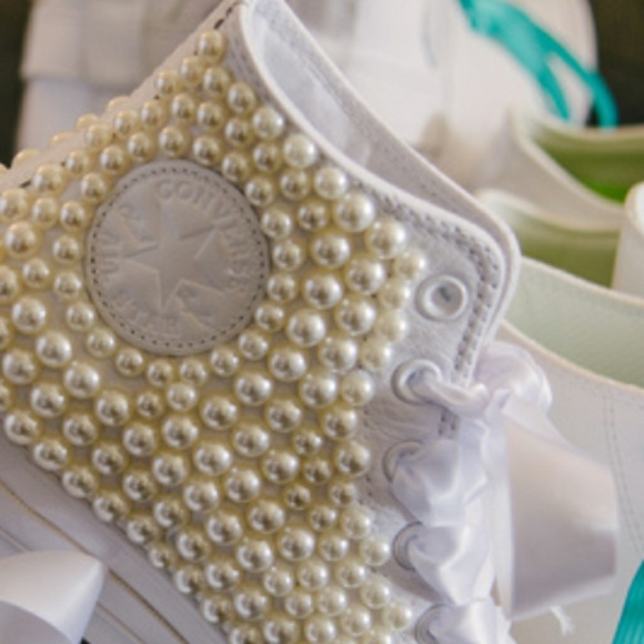 White converse decorated with pearls - Picture 2 of 2